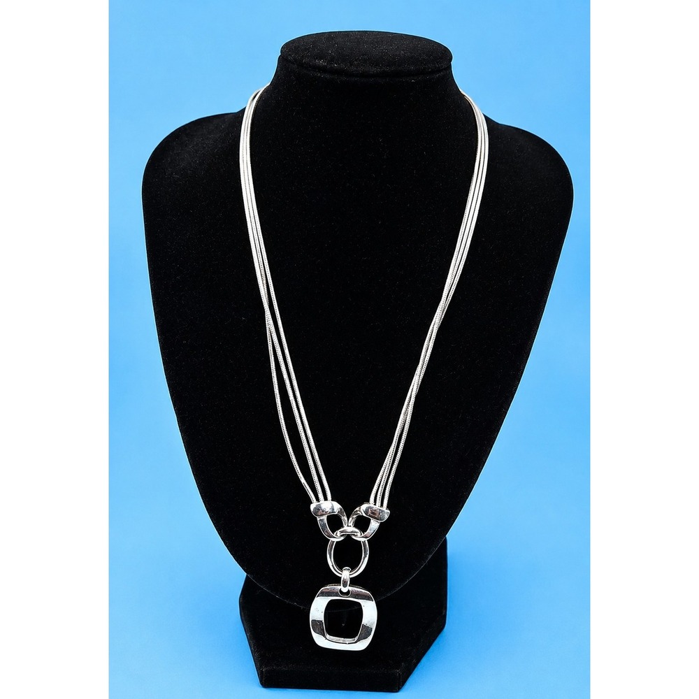Lia Sophia Silver Tone Necklace Multi Strand Chain -455